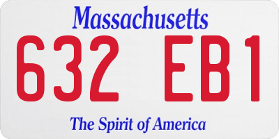 MA license plate 632EB1