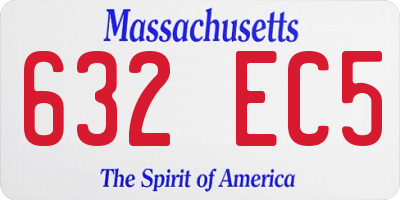 MA license plate 632EC5