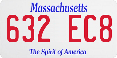 MA license plate 632EC8