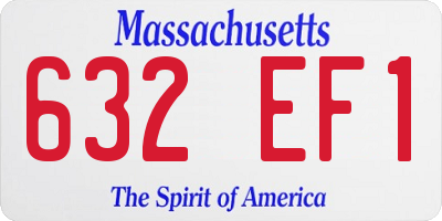 MA license plate 632EF1