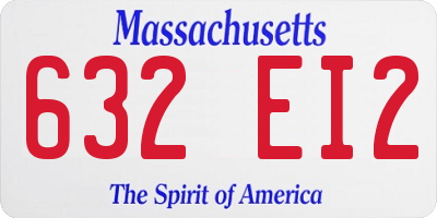 MA license plate 632EI2