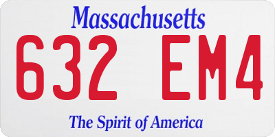MA license plate 632EM4