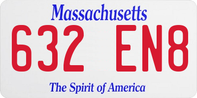 MA license plate 632EN8