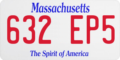 MA license plate 632EP5