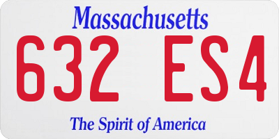 MA license plate 632ES4