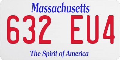 MA license plate 632EU4