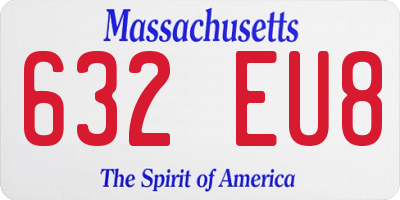 MA license plate 632EU8