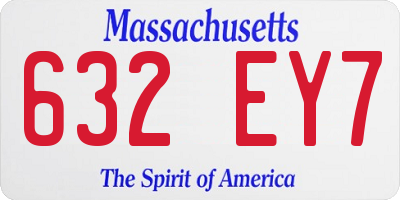 MA license plate 632EY7