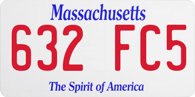 MA license plate 632FC5