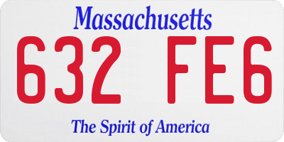 MA license plate 632FE6