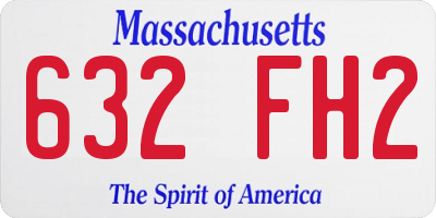 MA license plate 632FH2