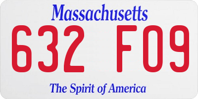 MA license plate 632FO9