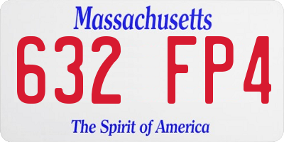 MA license plate 632FP4