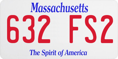 MA license plate 632FS2