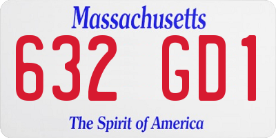MA license plate 632GD1