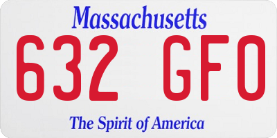MA license plate 632GF0