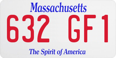 MA license plate 632GF1