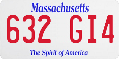 MA license plate 632GI4
