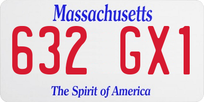 MA license plate 632GX1