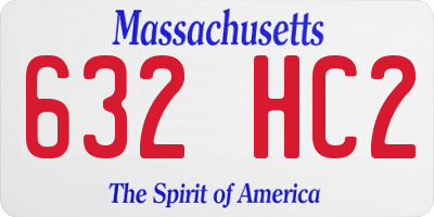 MA license plate 632HC2