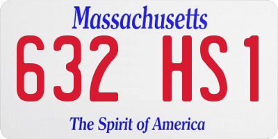 MA license plate 632HS1