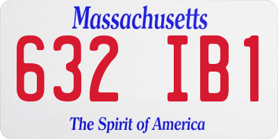 MA license plate 632IB1