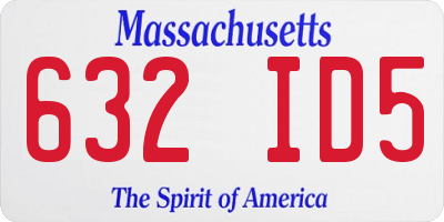 MA license plate 632ID5