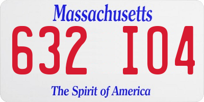 MA license plate 632IO4