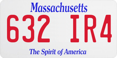 MA license plate 632IR4