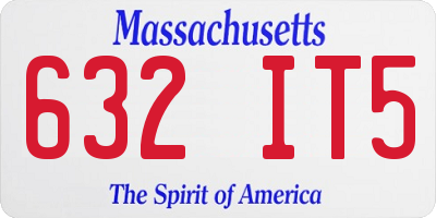 MA license plate 632IT5