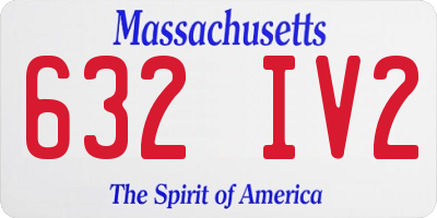 MA license plate 632IV2