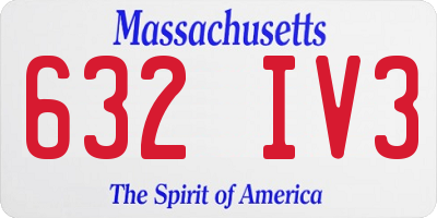 MA license plate 632IV3