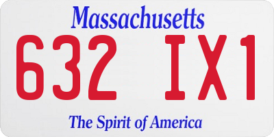 MA license plate 632IX1