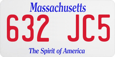 MA license plate 632JC5