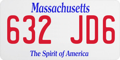 MA license plate 632JD6