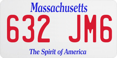 MA license plate 632JM6