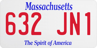 MA license plate 632JN1