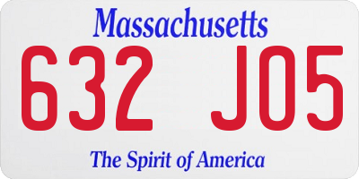 MA license plate 632JO5