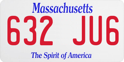 MA license plate 632JU6