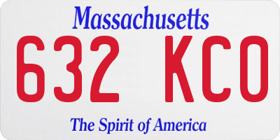 MA license plate 632KC0
