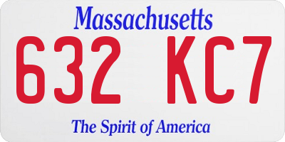 MA license plate 632KC7