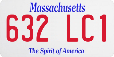 MA license plate 632LC1
