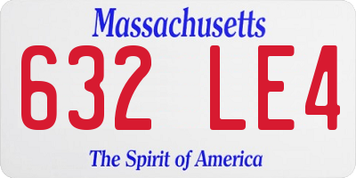 MA license plate 632LE4