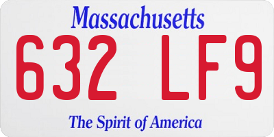 MA license plate 632LF9