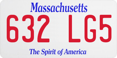 MA license plate 632LG5