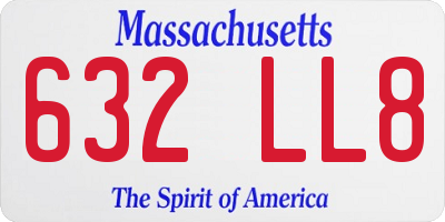 MA license plate 632LL8