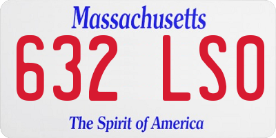 MA license plate 632LS0