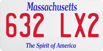 MA license plate 632LX2