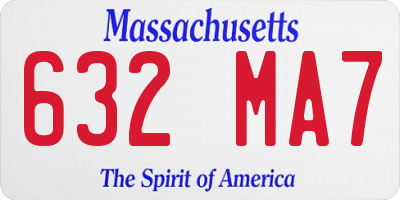 MA license plate 632MA7