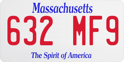 MA license plate 632MF9